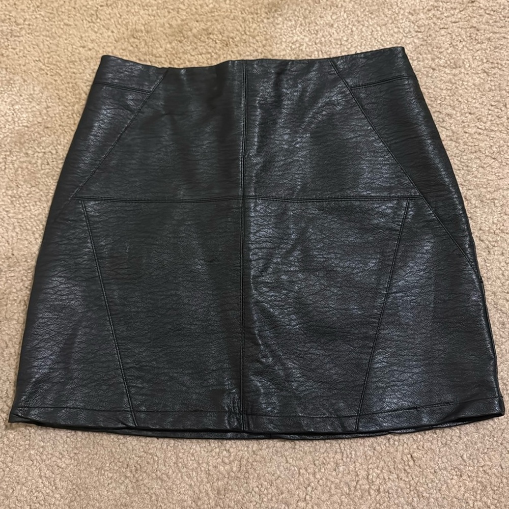 H&M Faux Leather Mini Skirt